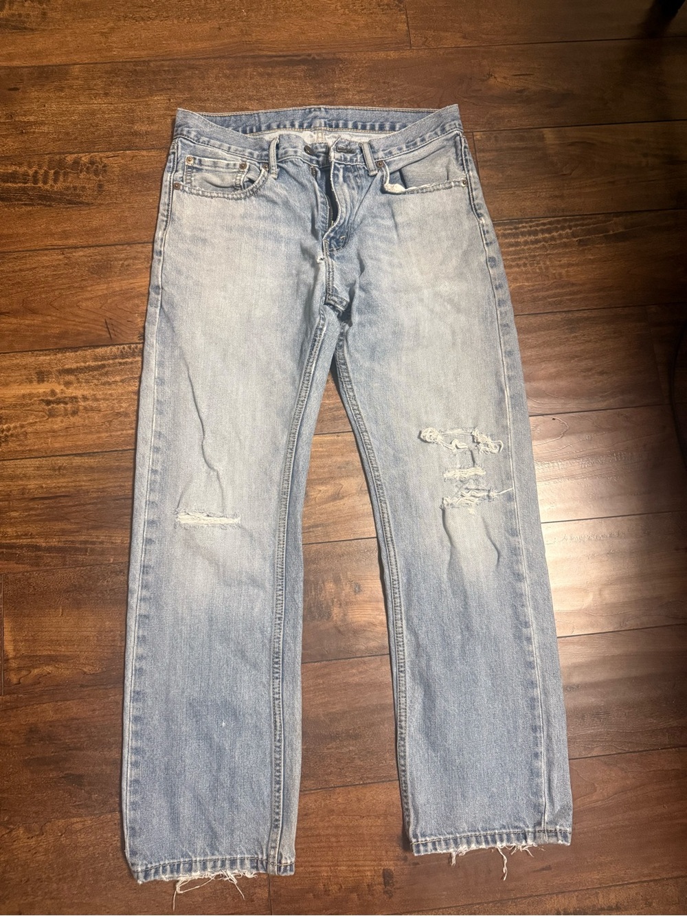 Levi's Light Blue Distressed Boyfriend Jeans